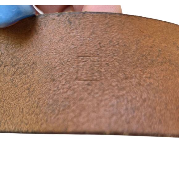 Y2K Fossil Brown Leather Belt M Floral Medallion Pink Crystal Glam - Picture 7 of 8